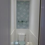 Atlantic'D�cor Pose d'un papier peint sur mesure dans toilette